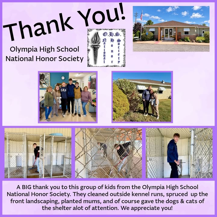 Thank You, Olympia High School National Honor Society